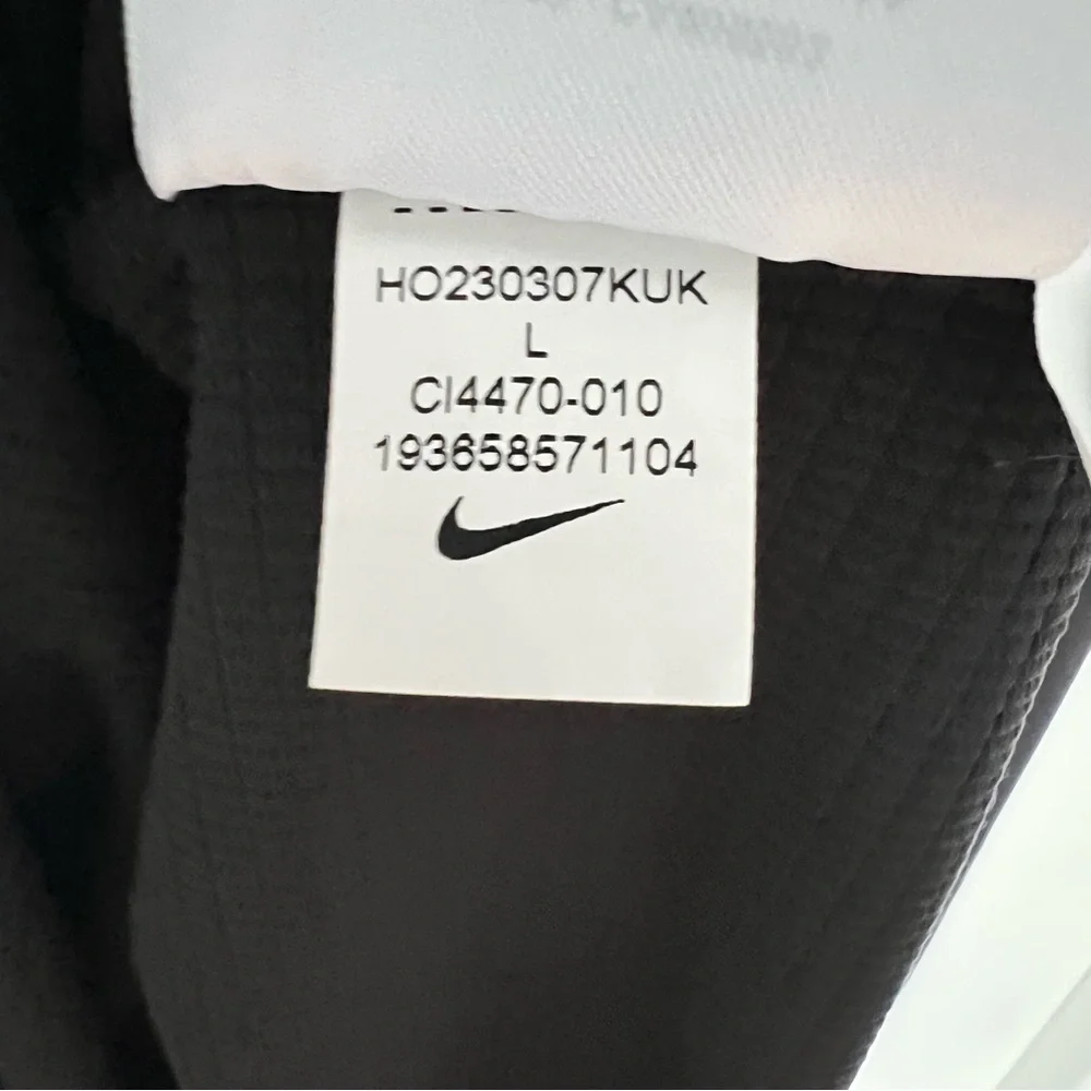 Nike Dri-Fit Shirt Men's Large Pique Polo Logo Golf Sports Black Dixon Soccer‎